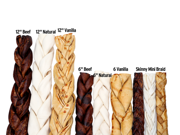 Braided rawhide orders dog chews