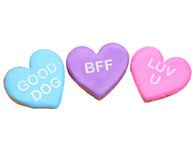 Valentine Conversation Heart Cookies for Dogs