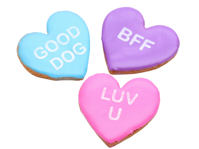 Valentine Conversation Heart Cookies for Dogs